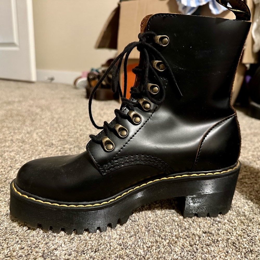 Doc Marten Black Leona Boots Size 39